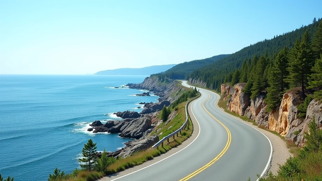 Scenic coastal road with ocean view
